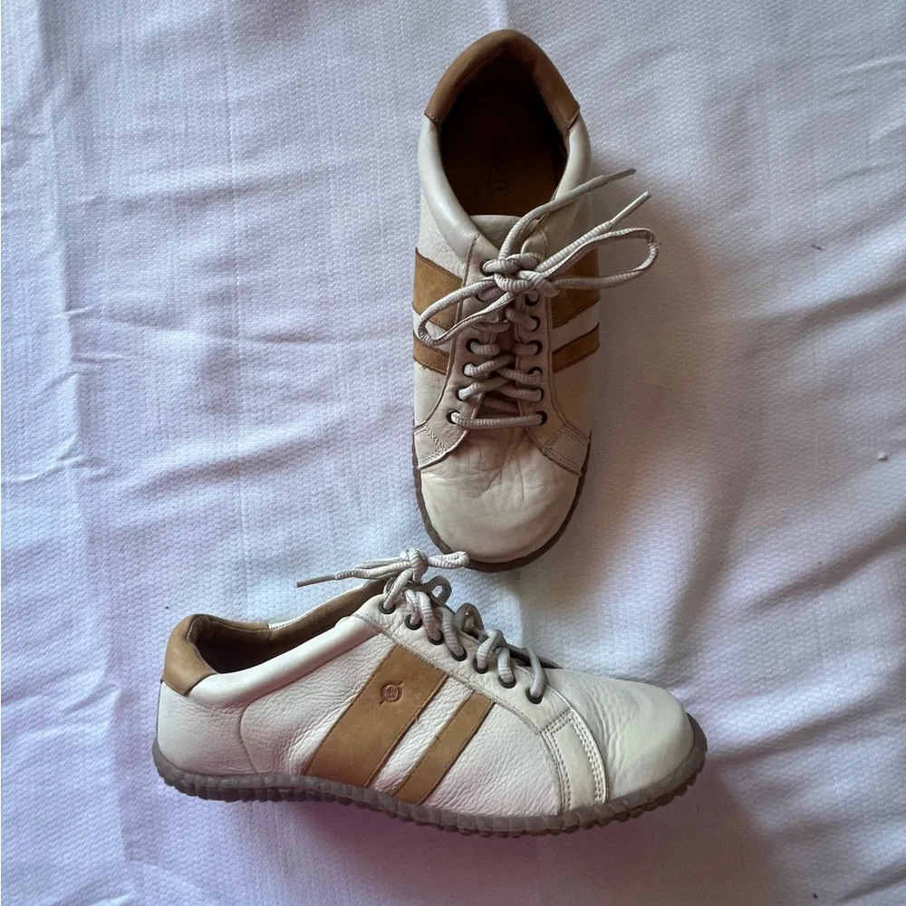 Born White and Tan Sneakers NWOT